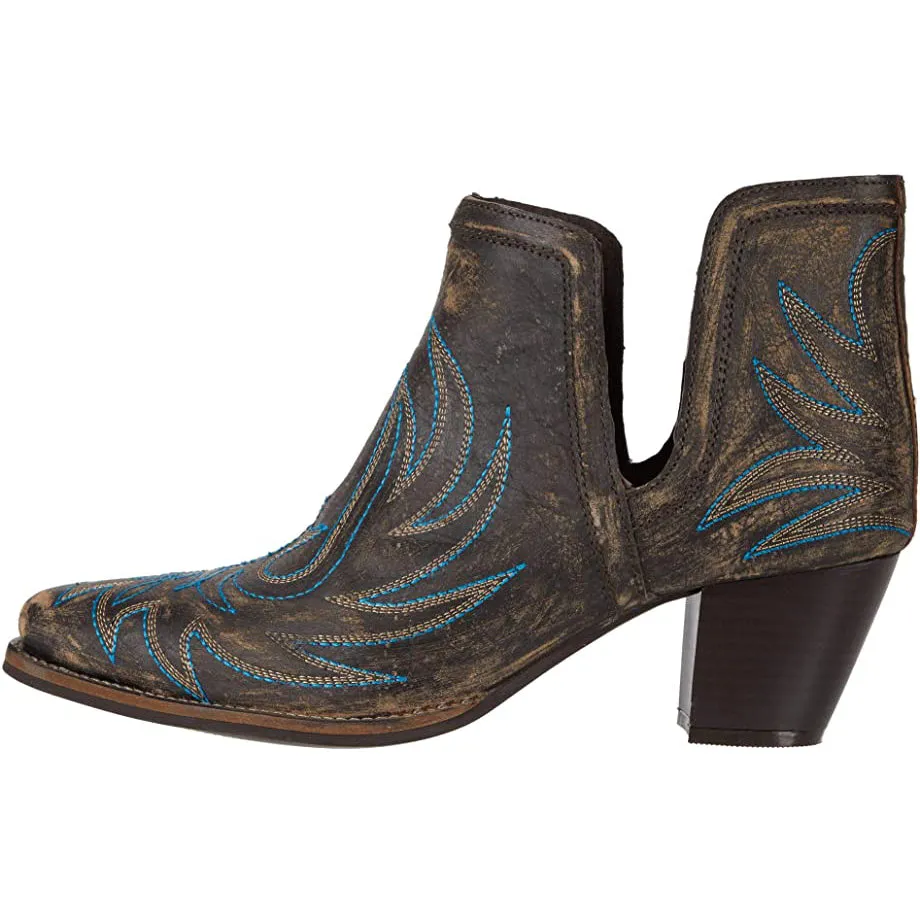 09-021-0981-2597 BR Burnished Leather Ankle Boots, Brown