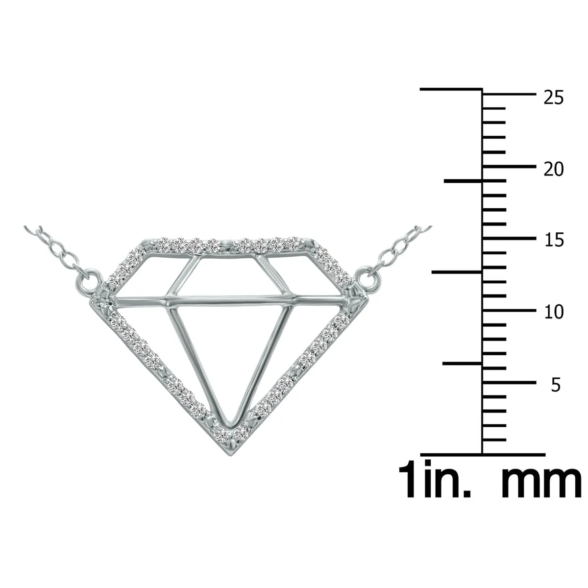 1/7 Carat Tw Lab Grown Diamond Necklace In .925 Sterling Silver (Diamond Color F-G, Clarity Vs1-Vs2)