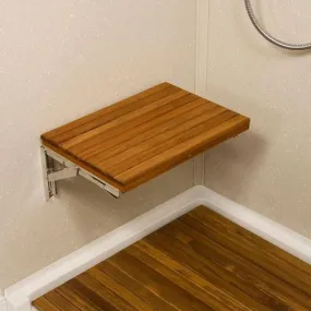 17" Premium Wall Mount Teak Shower Bench By Homeroots