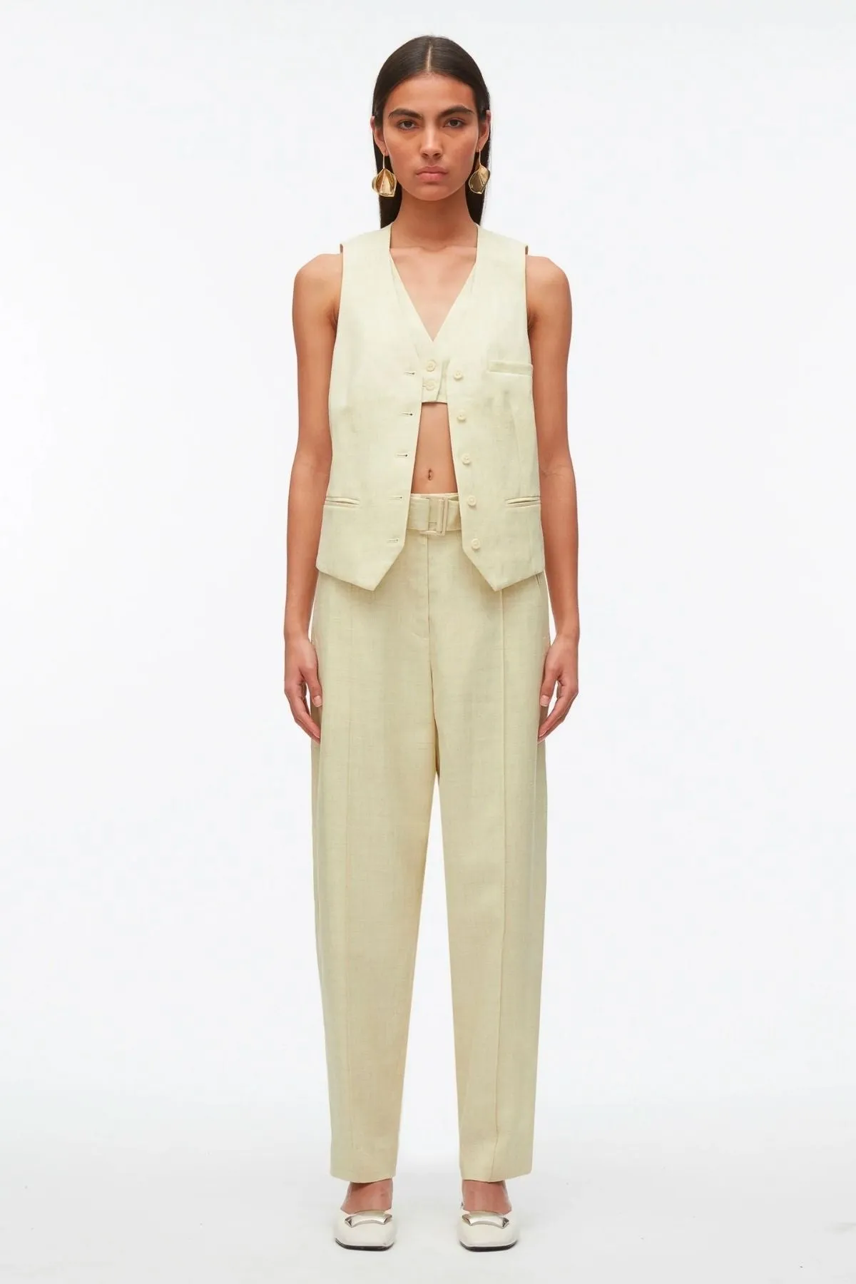 3.1 Phillip Lim Tailored Vest with Set In Bra - Limencello