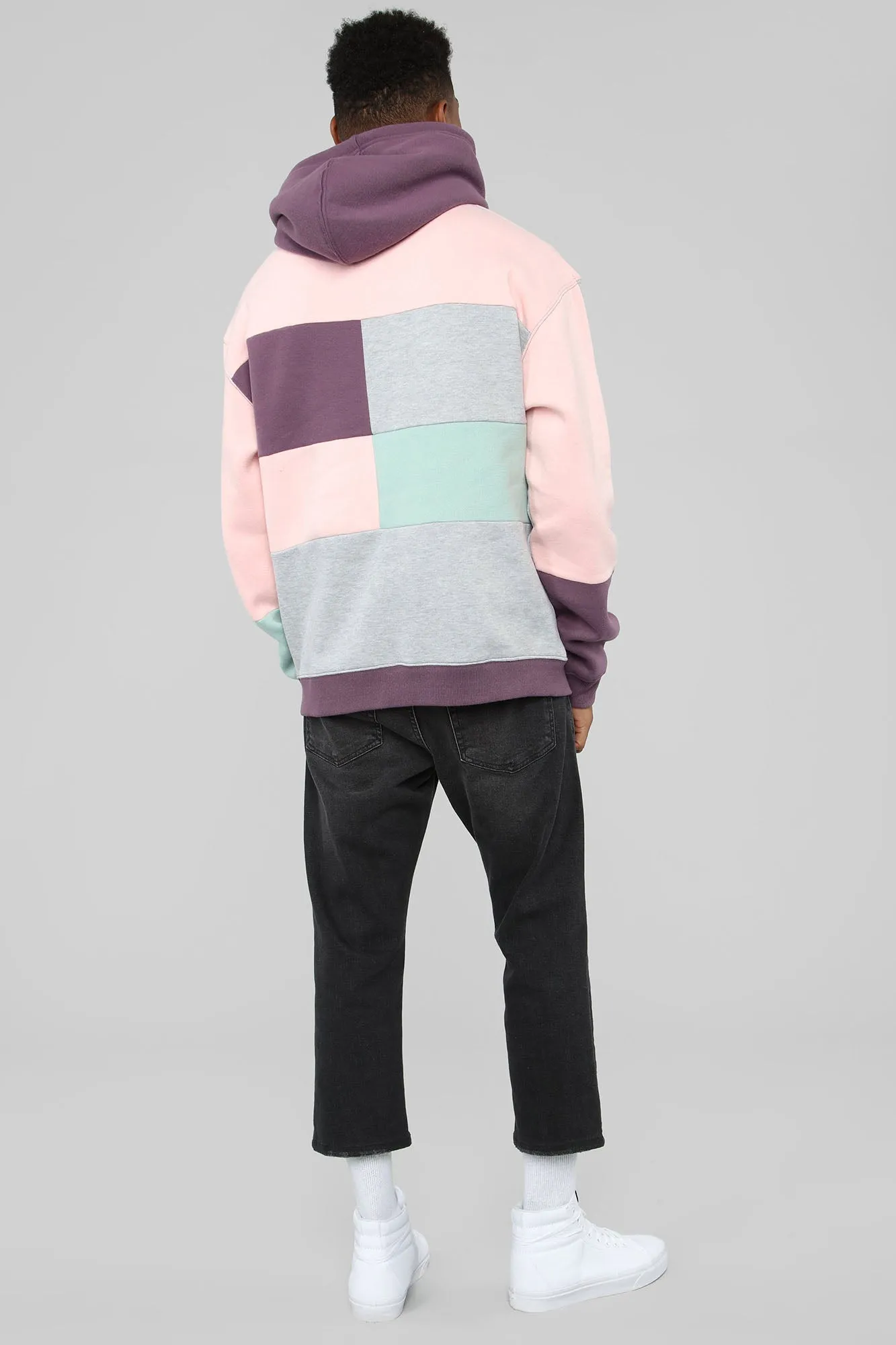 80's Colorblock Hoodie - Pink/Combo