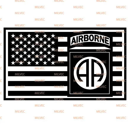 82nd Airborne in US Flag Vinyl Decal