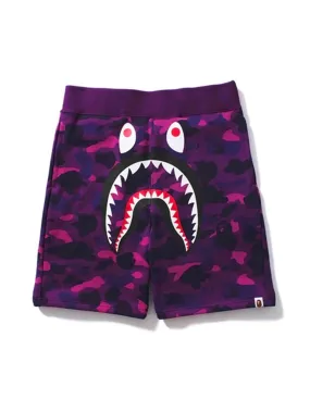 A Bathing Ape Color Camo Shark Sweat Shorts Purple