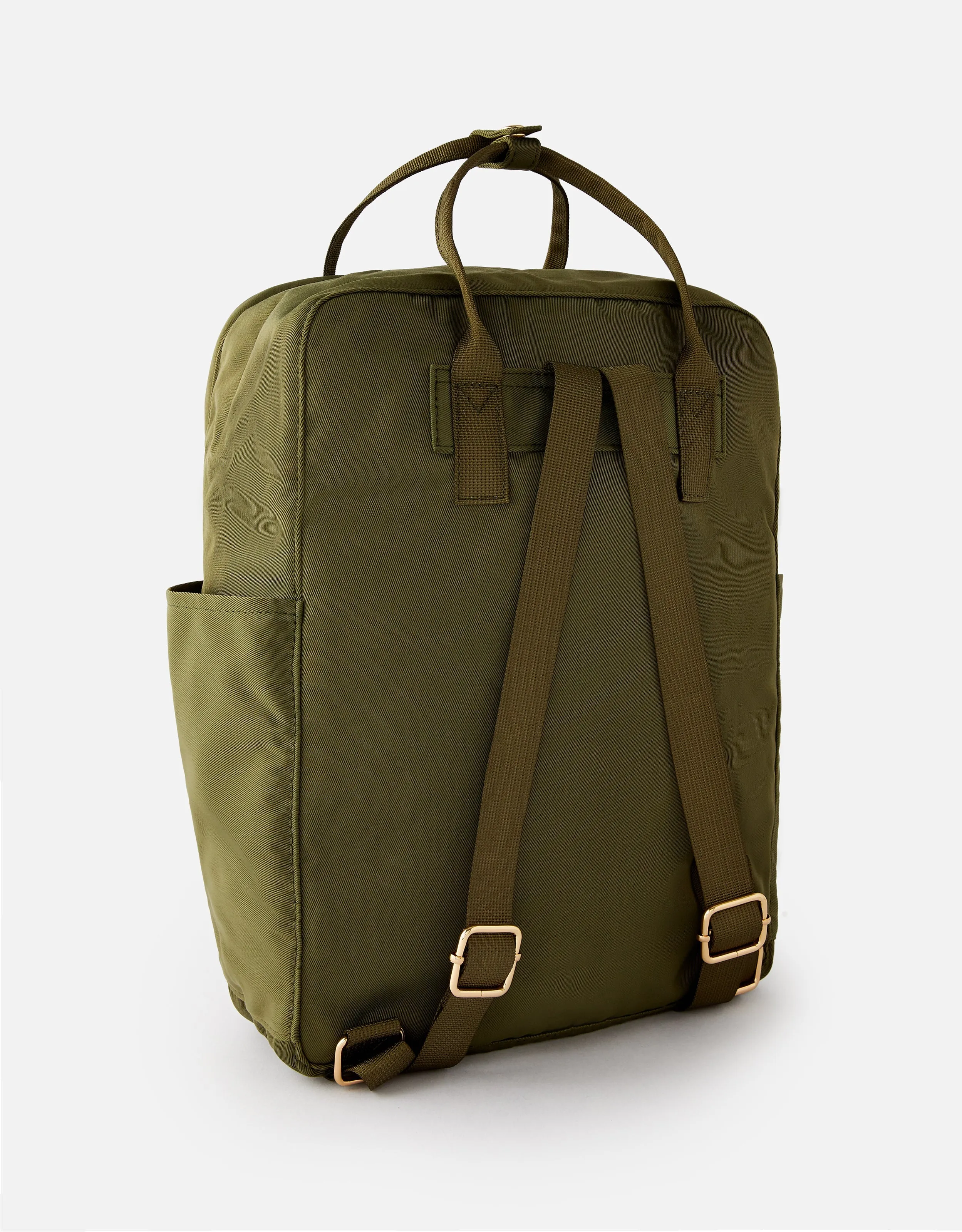 Accessorize London Frida Canvas Khaki Green Backpack