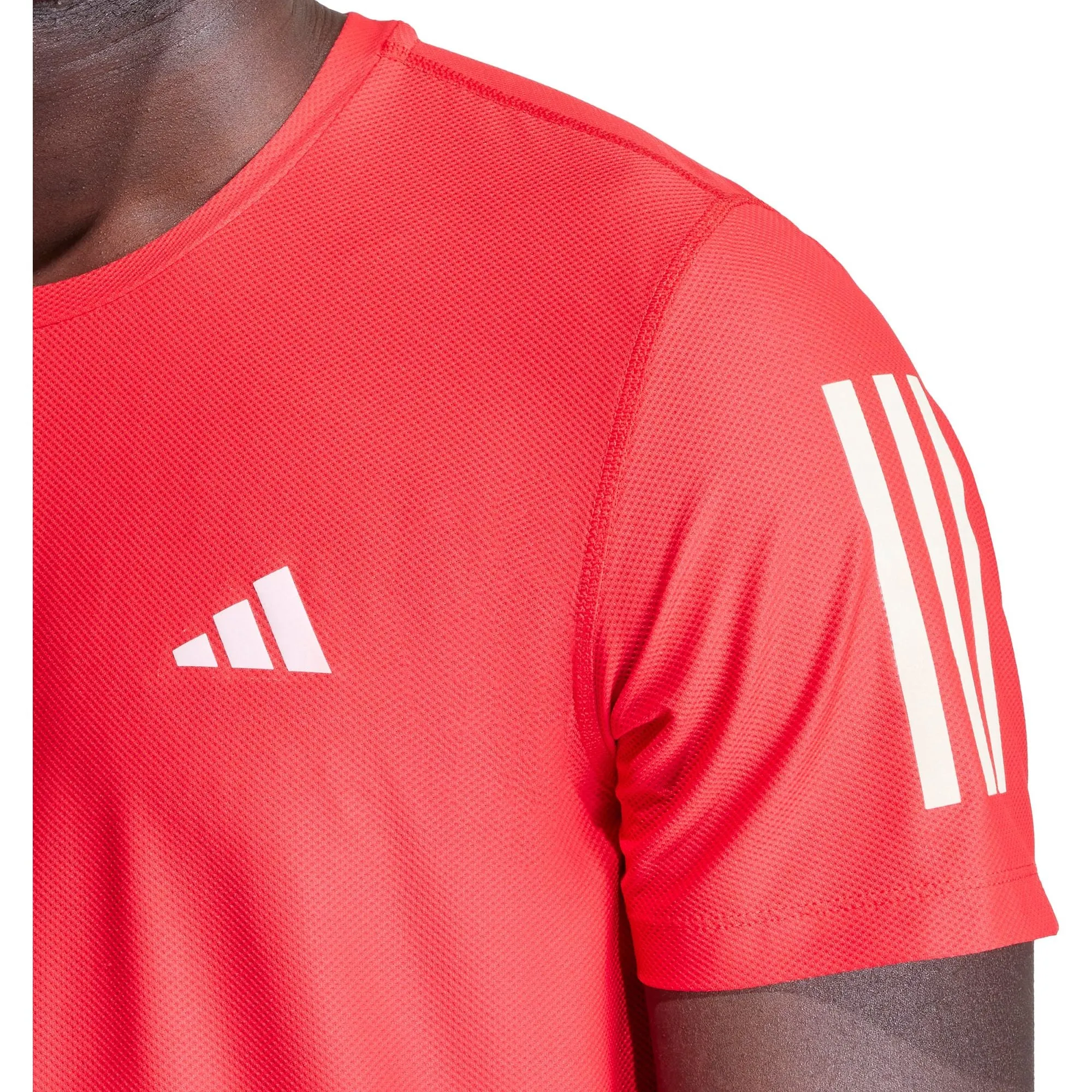 adidas Own The Run Short Sleeve Mens Running Top - Red