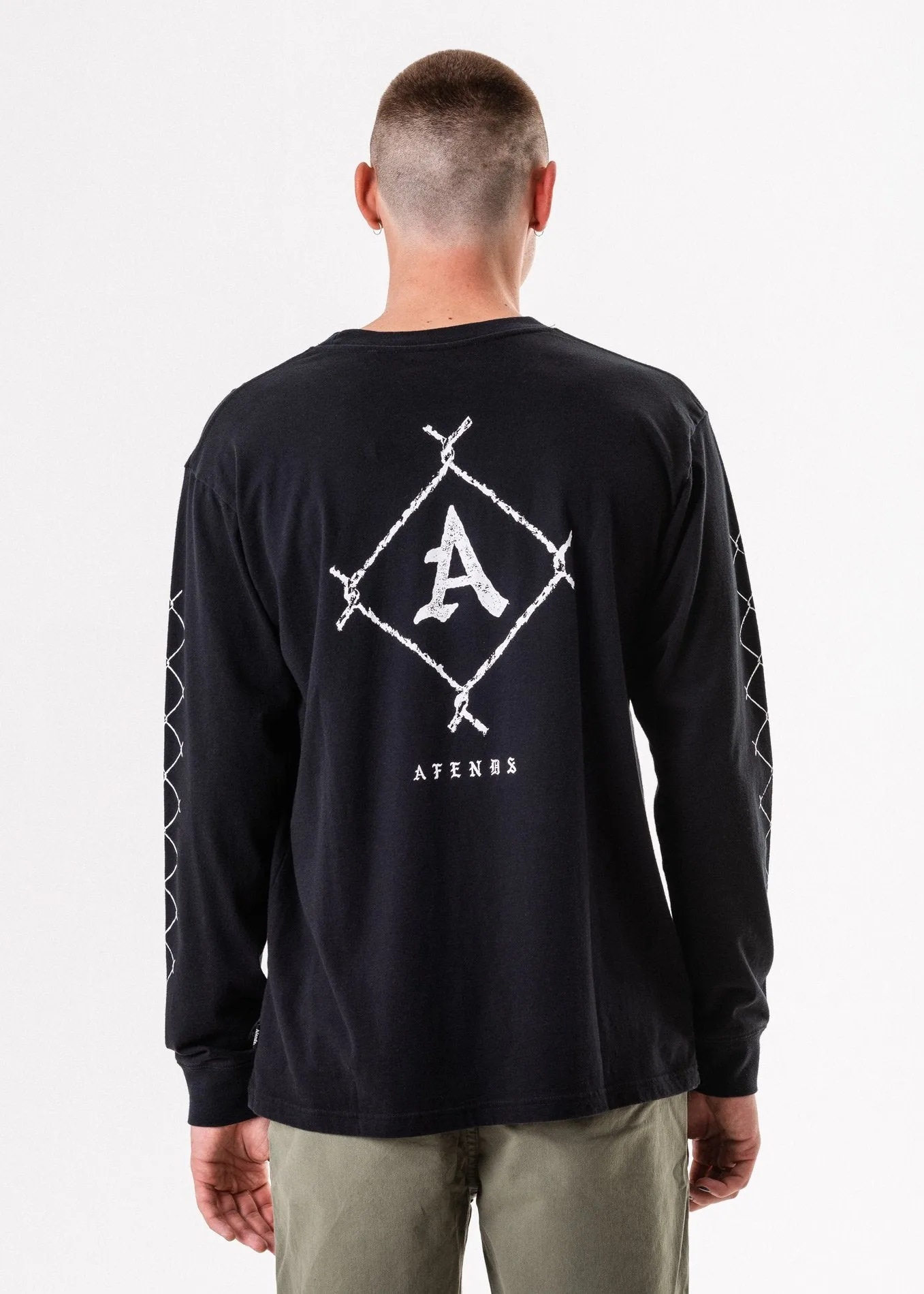 Afends Get Free Retro Fit Long Sleeve Black Tee M183062