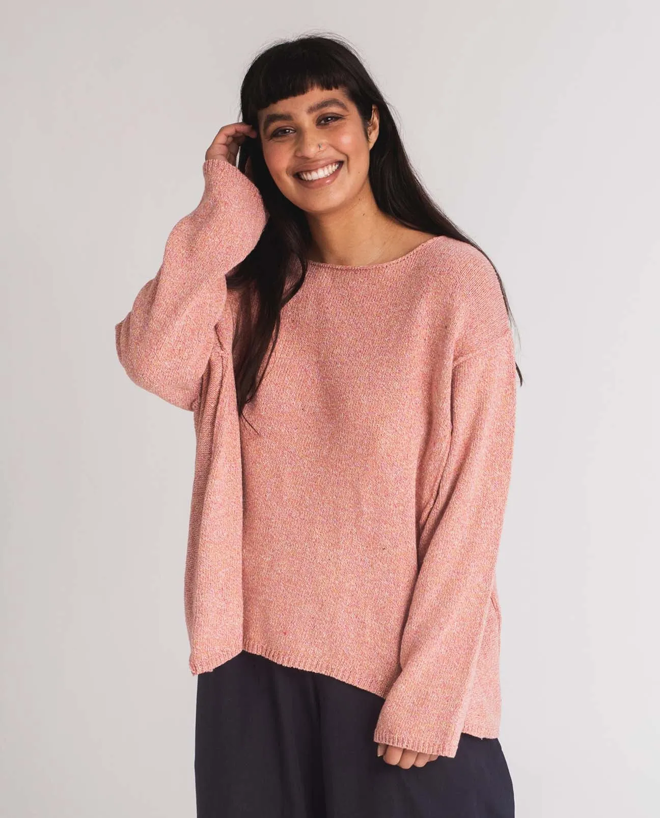 Alessandra Recycled Cotton Jumper in Coral M