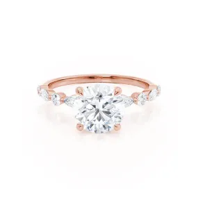 ALLURE - Round Moissanite 18k Rose Gold Scatter Ring