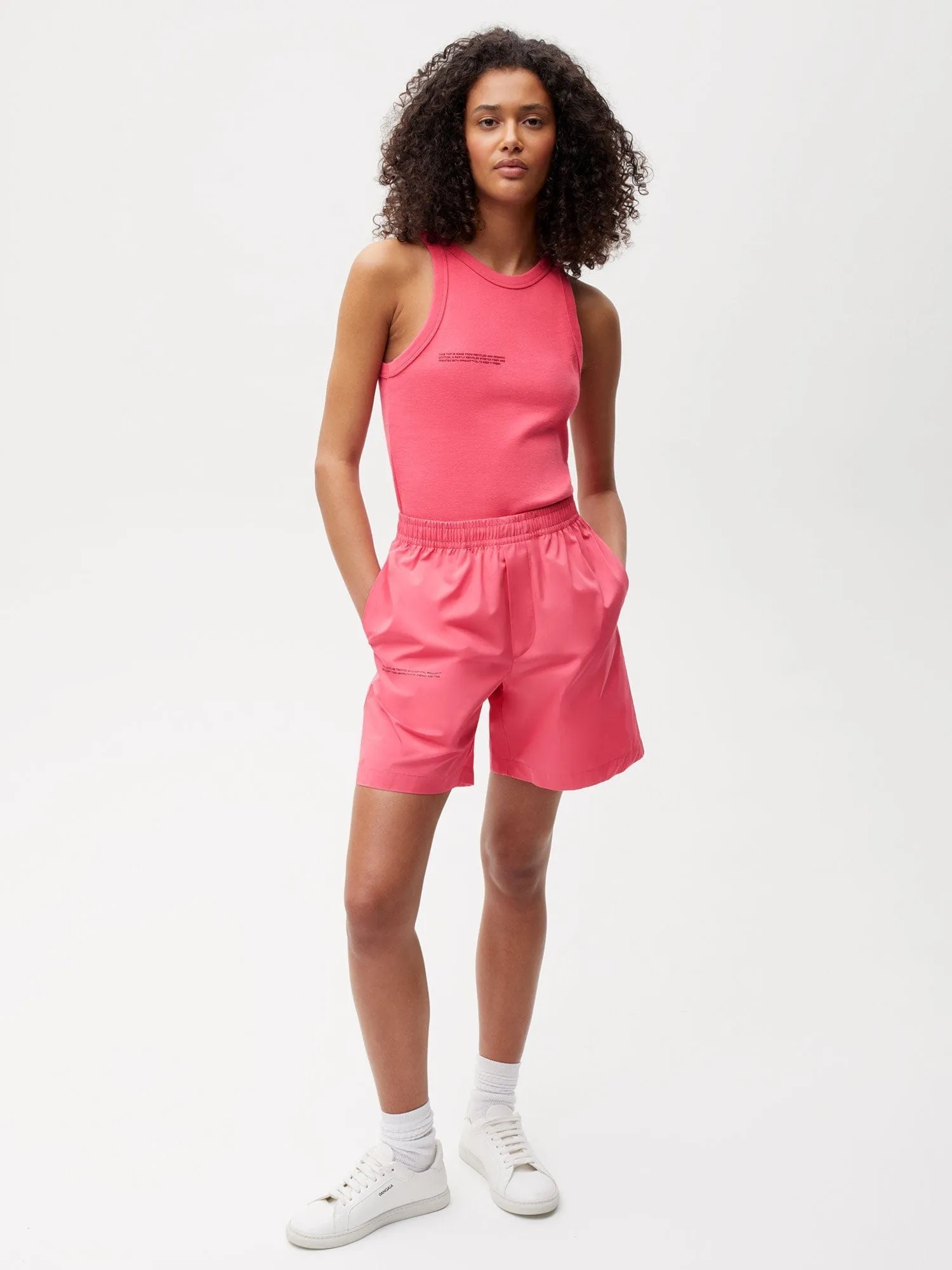 Archive Cotton Poplin Elasticated Shorts—lotus pink