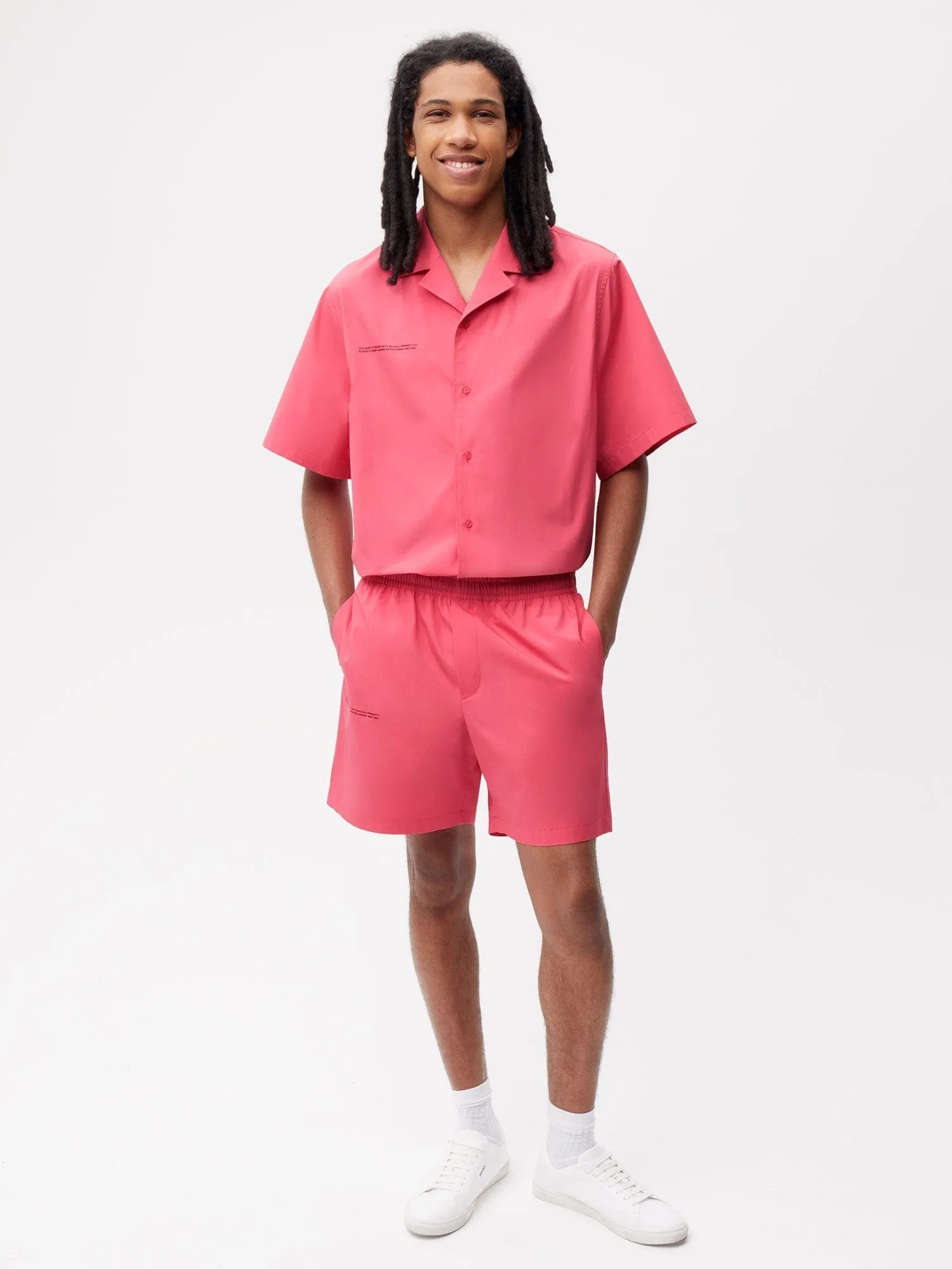 Archive Cotton Poplin Elasticated Shorts—lotus pink