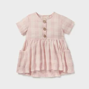 Aster & Oak Pink Gingham Dress - Petal Pink