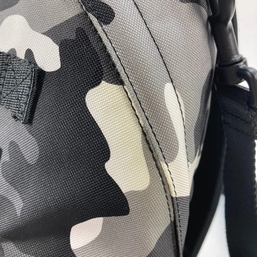 BALENCIAGA Backpack 6440312 canvas Gray x black Camouflage camouflage Army mens Used Authentic