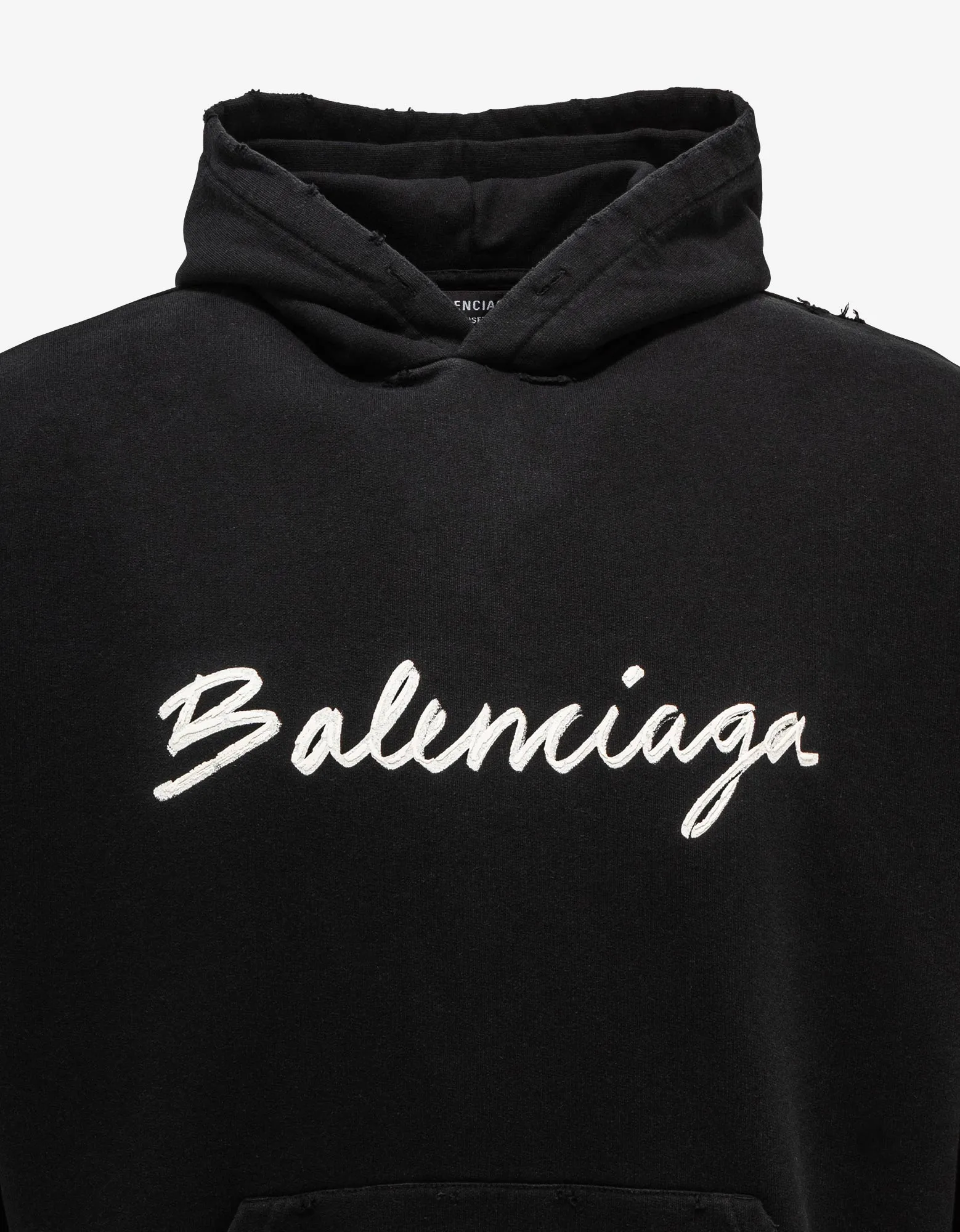 Balenciaga Black Scribble Logo Wide Fit Hoodie