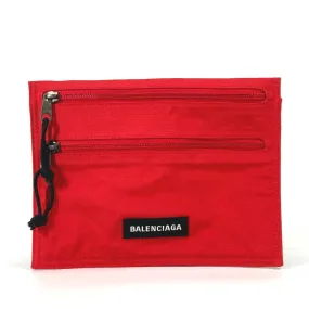 BALENCIAGA Shoulder Bag 618379 Nylon Red Crossbody Explorer Women Used Authentic