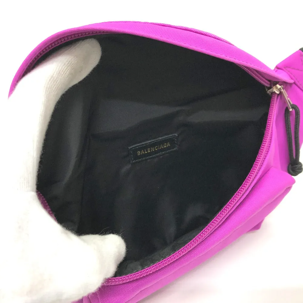 BALENCIAGA Sling bag 569978 Nylon purple logo WHEEL Women Used Authentic