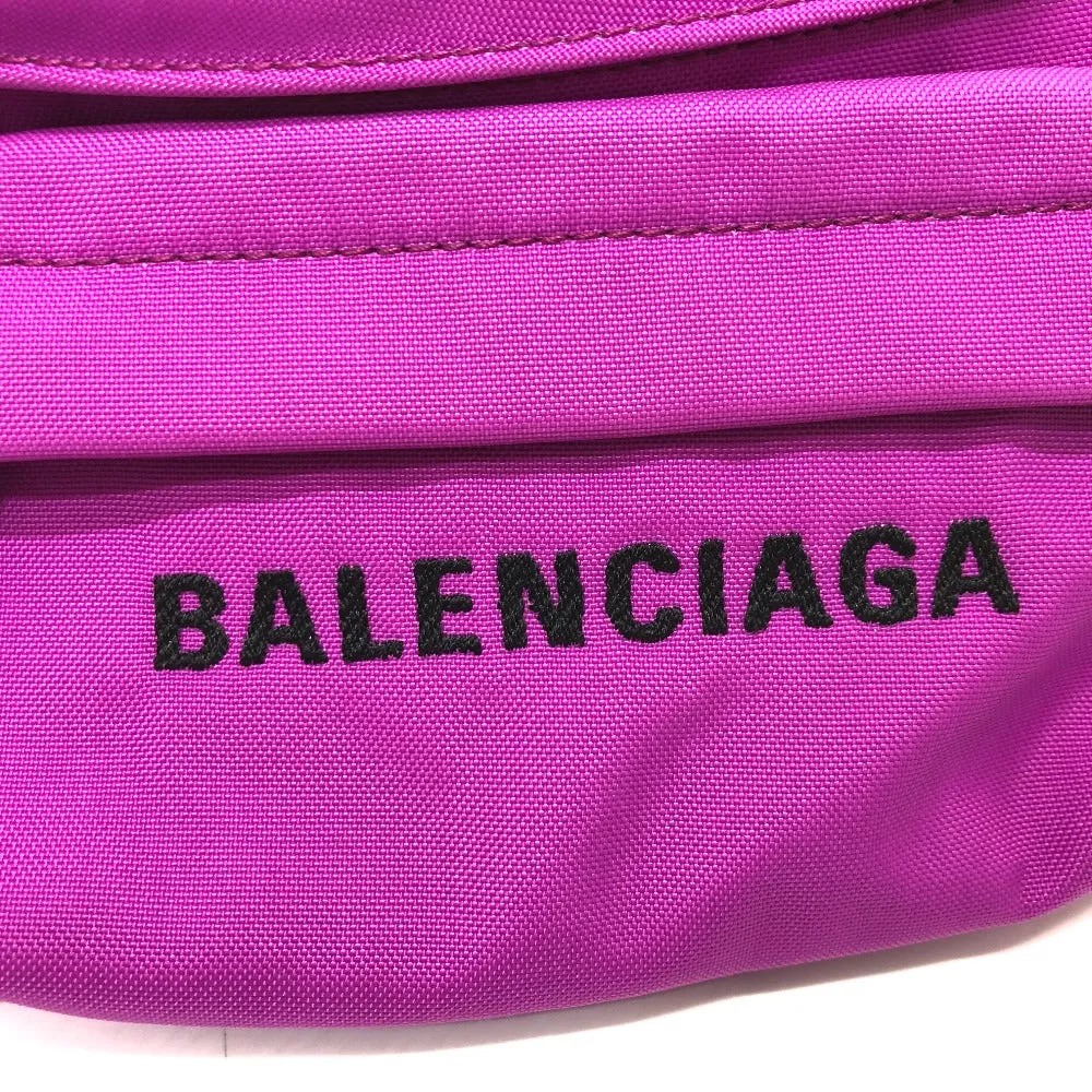 BALENCIAGA Sling bag 569978 Nylon purple logo WHEEL Women Used Authentic