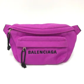 BALENCIAGA Sling bag 569978 Nylon purple logo WHEEL Women Used Authentic