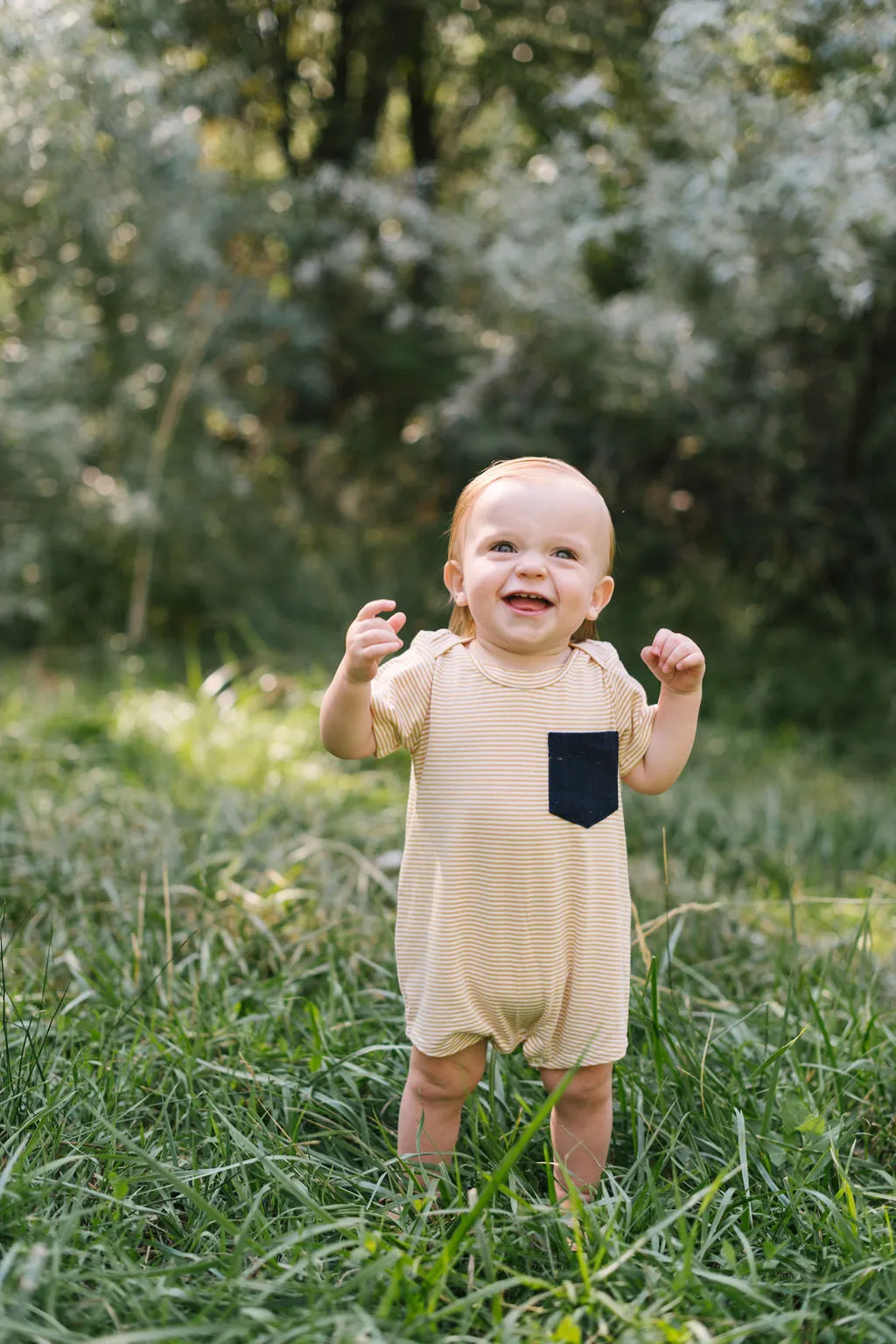 Bamboo Shortall in Buttercup Stripe