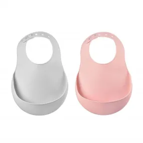 Beaba Silicone Bibs Twin Pack - Pink