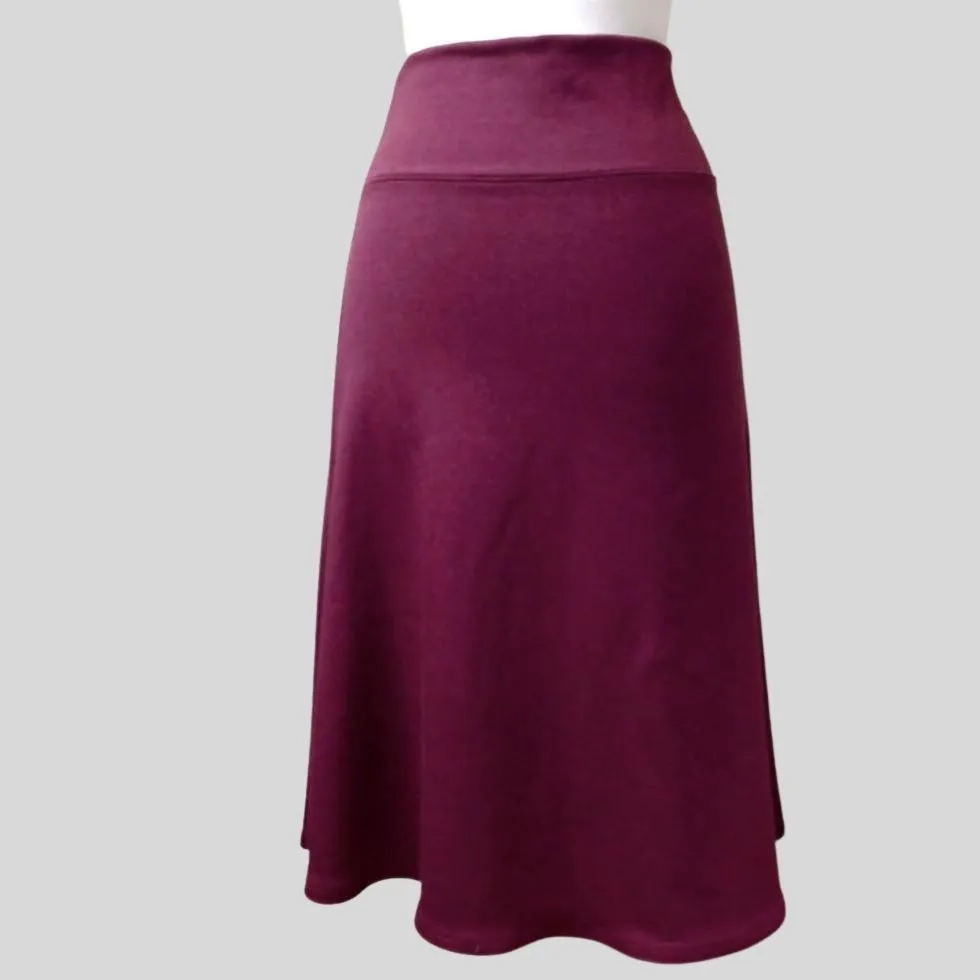 Below knee tulip skirt in organic cotton