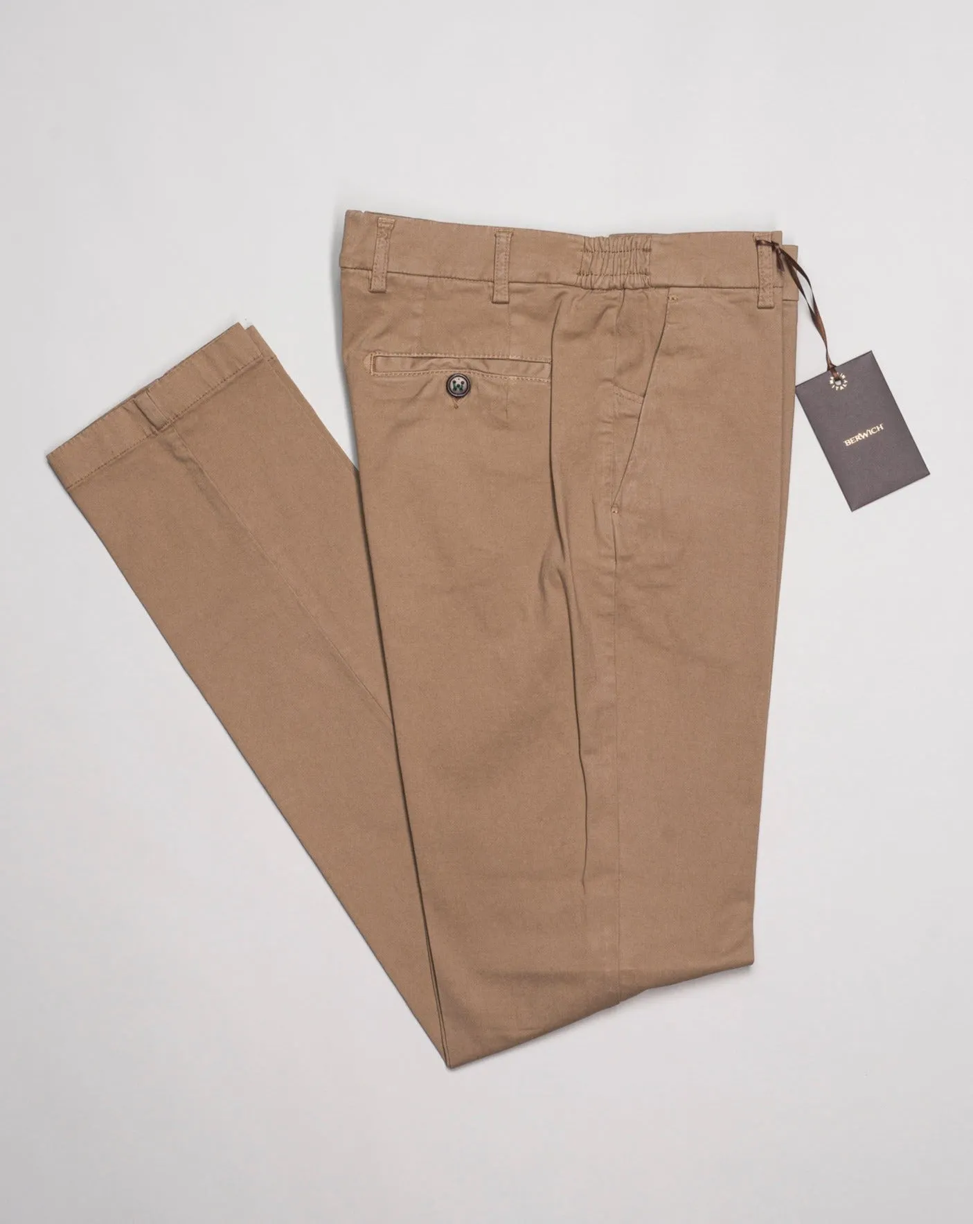 Berwich Morello Elax Garment Dyed Trousers / Noce