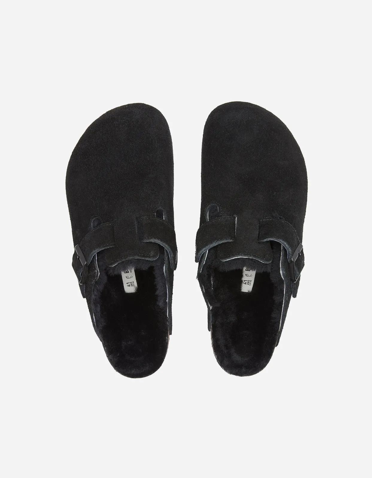 Birkenstock Boston Suede Fur Black