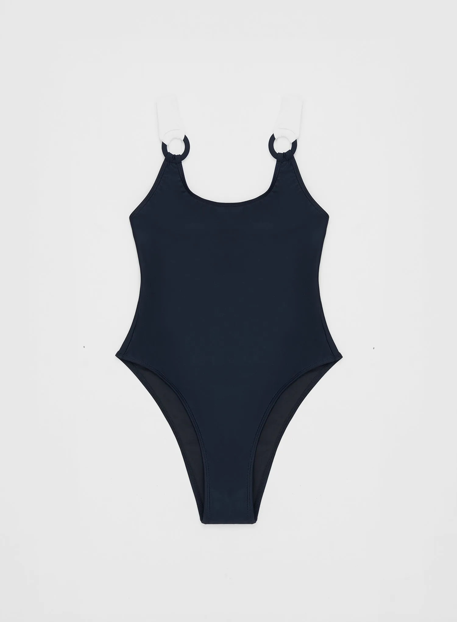 Black Contrast Straps Swimsuit- Beau