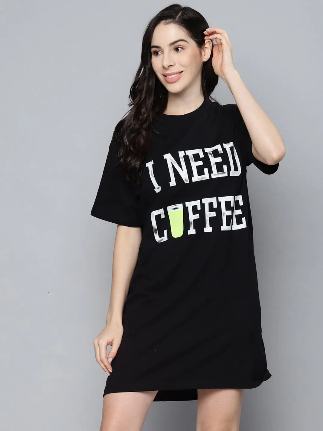 Black I-Need-Coffee Sleepshirt