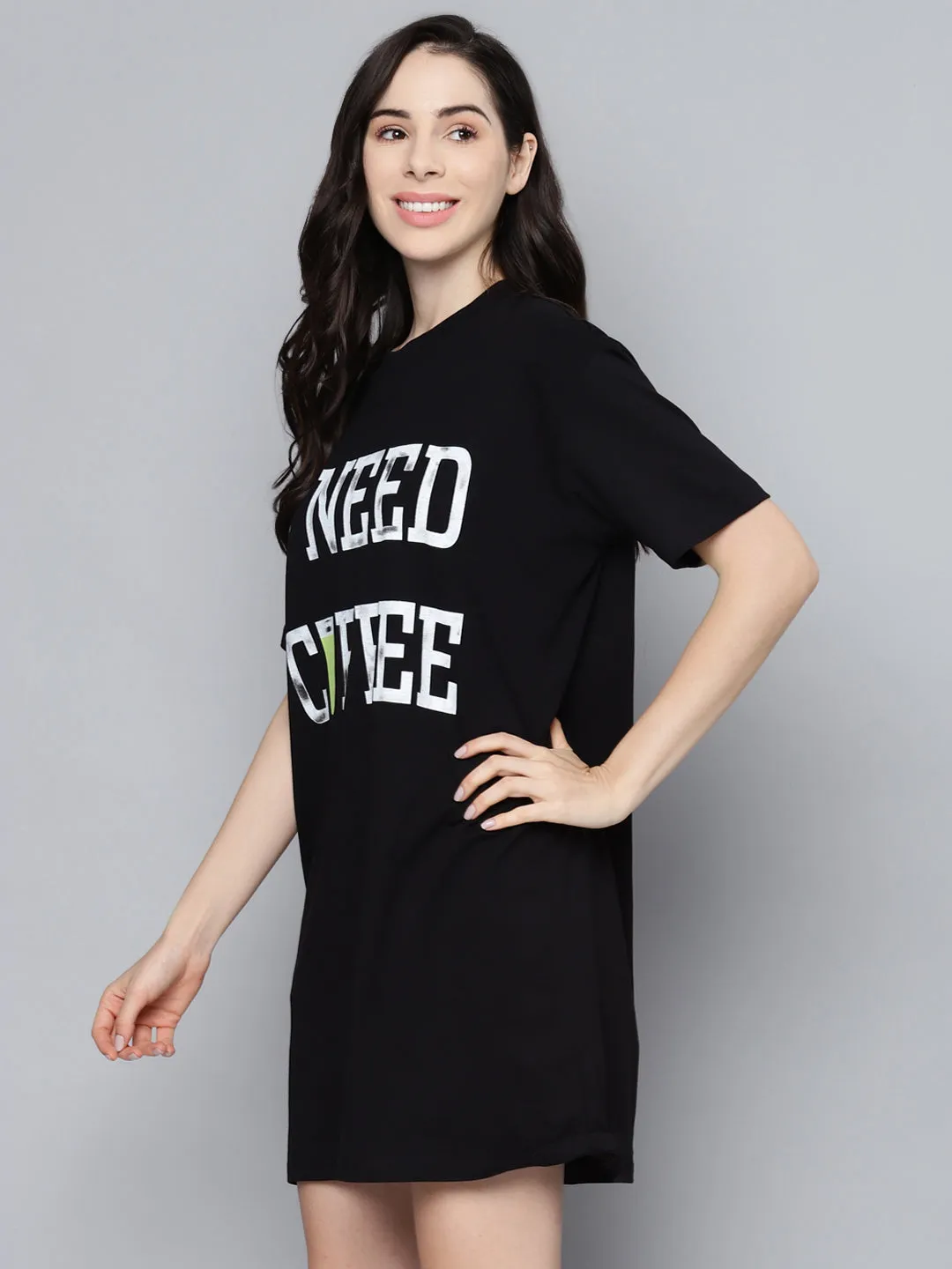 Black I-Need-Coffee Sleepshirt