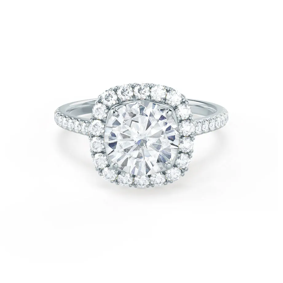 BLUSH - Round Lab Diamond 950 Platinum Petite Halo Ring