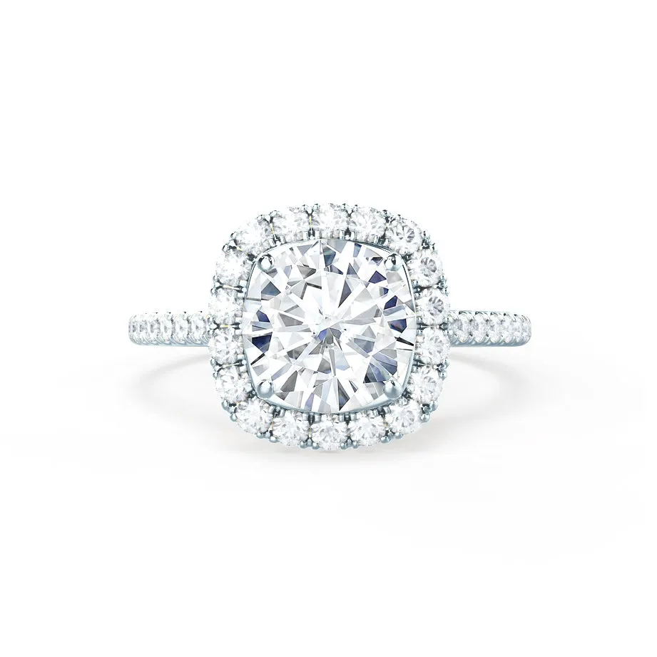 BLUSH - Round Lab Diamond 950 Platinum Petite Halo Ring