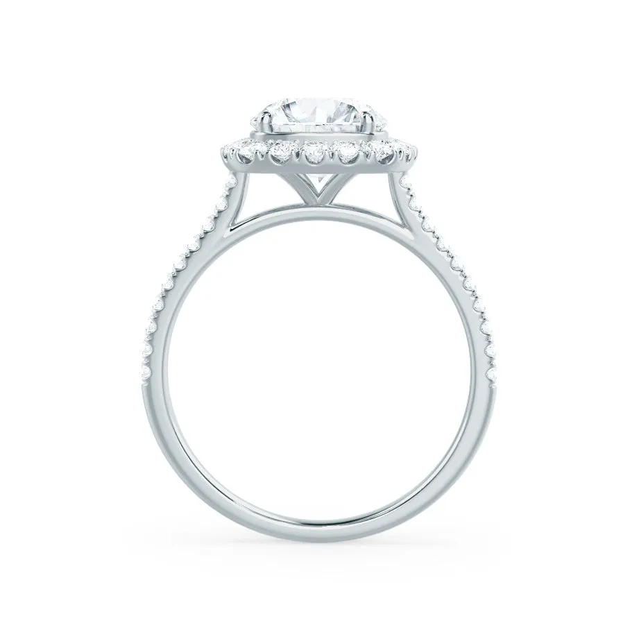 BLUSH - Round Lab Diamond 950 Platinum Petite Halo Ring