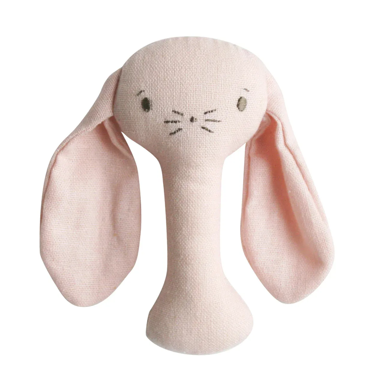 Bobby Bunny Stick Rattle - Pink Linen