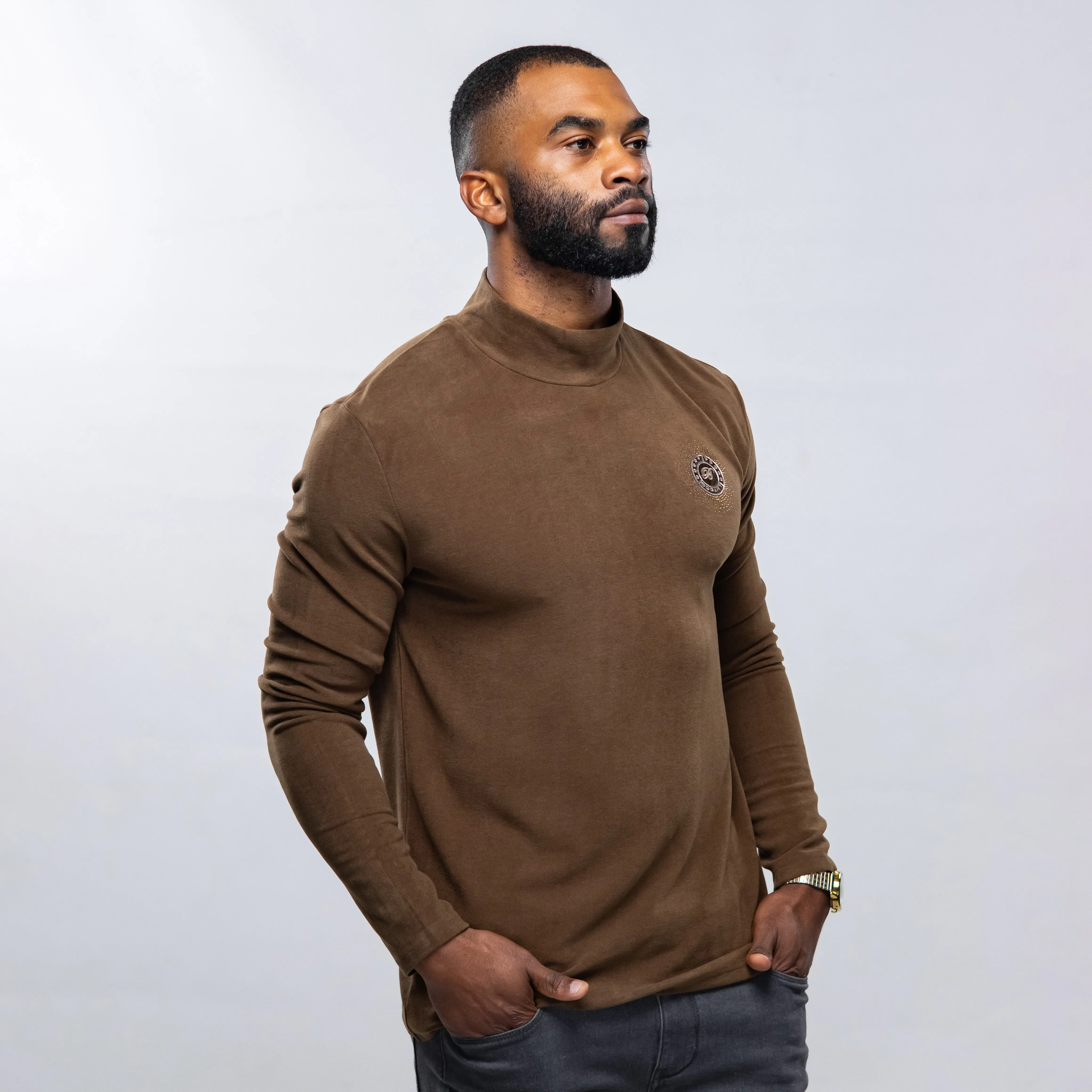 Bogart Man Premium Collection Luxe Funnel Neck Long Sleeve T-Shirt