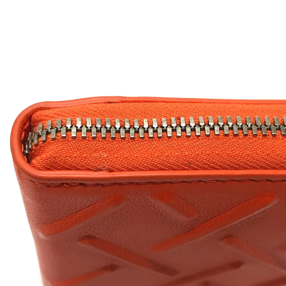 BOTTEGAVENETA Long Wallet Purse 593217 leather Orange Zip Around mens Used Authentic