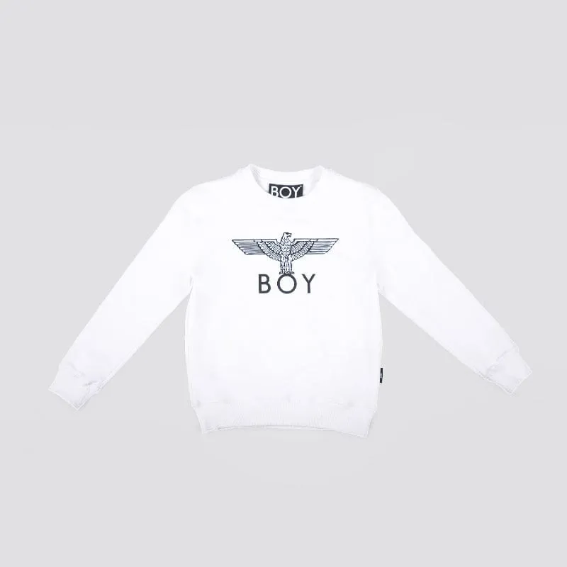 BOY EAGLE KIDS SWEATSHIRT - WHITE / BLACK