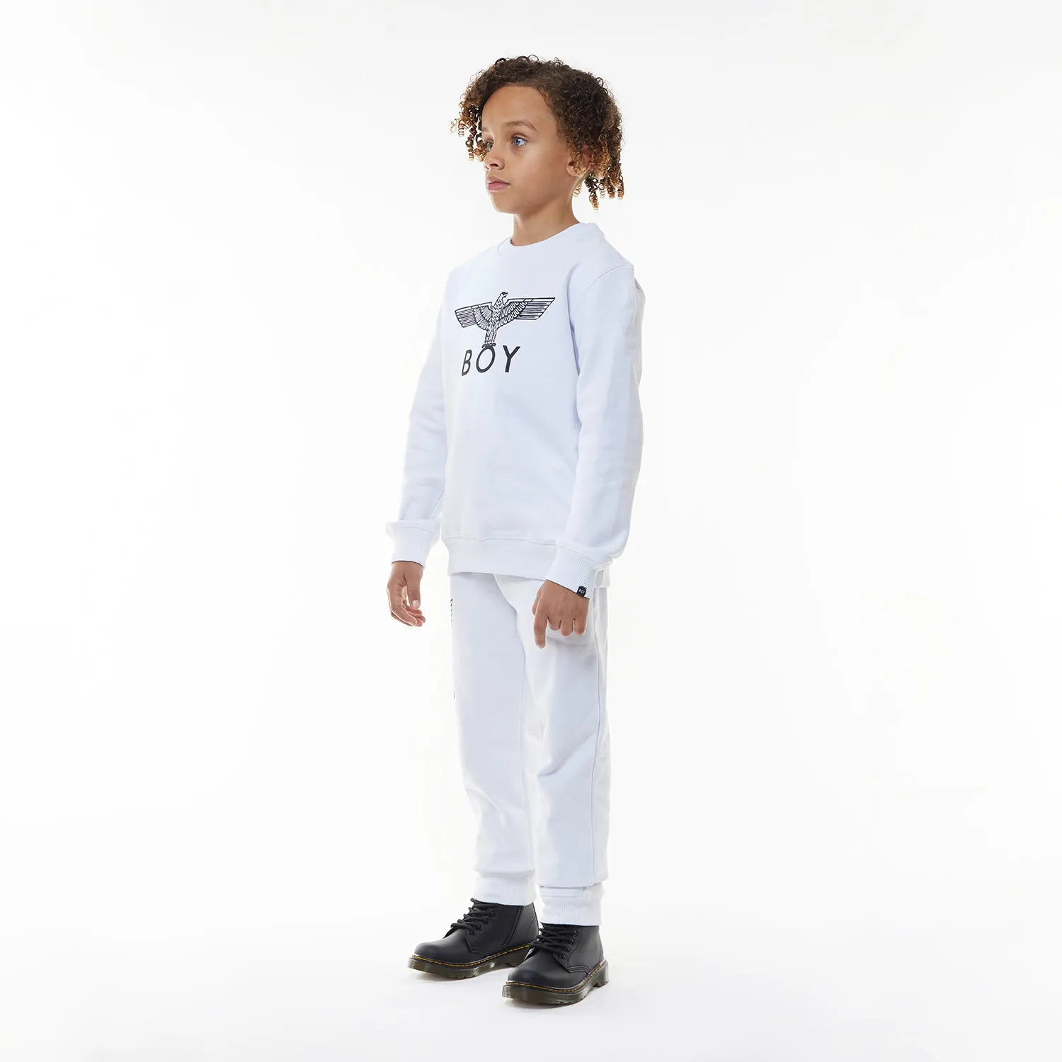 BOY EAGLE KIDS SWEATSHIRT - WHITE / BLACK