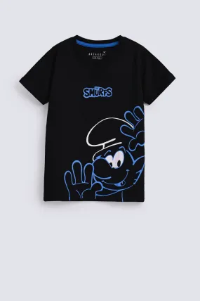 BOYS SMURF PRINT TEE