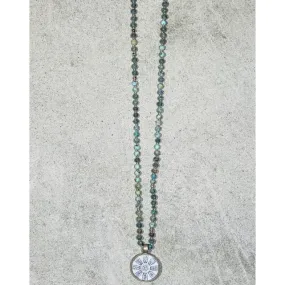 Buddha 20 Necklace in African Turq