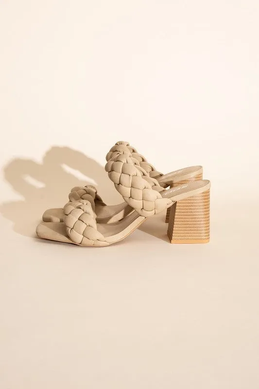 BUGGY-S Braided Stras Mule Heels