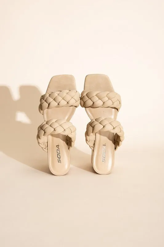 BUGGY-S Braided Stras Mule Heels