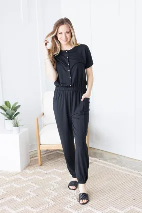 Button Up Jumpsuit - 4 Colors