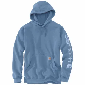 Carhartt Men's Signature Logo Hooded Pullover Sweatshirt_Coastal Heather