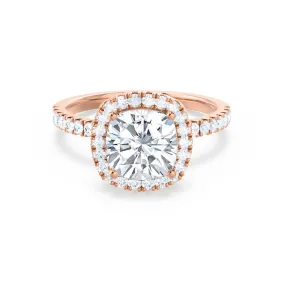 CASEADA - Cushion Lab Diamond 18k Rose Gold Halo