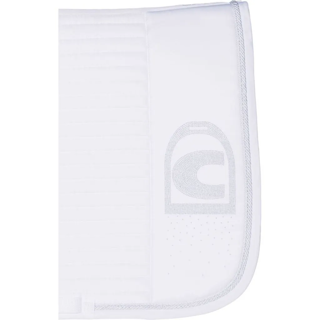 Cavallo Hetty Dressage Saddle Pad with Crystal Detail WHITE