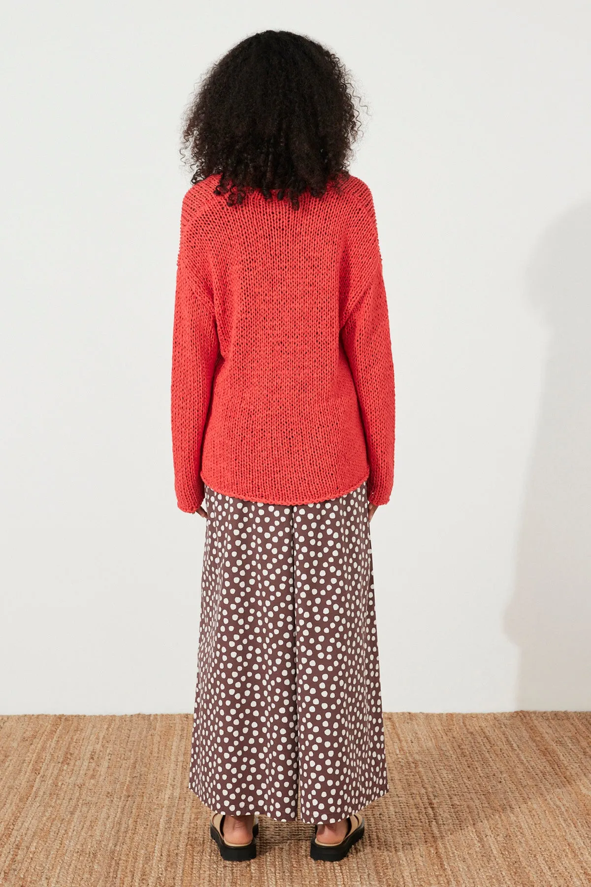 Chilli Linen Cotton Blend Hand Knit Jumper