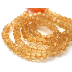 Citrine Faceted Rondells 4mm