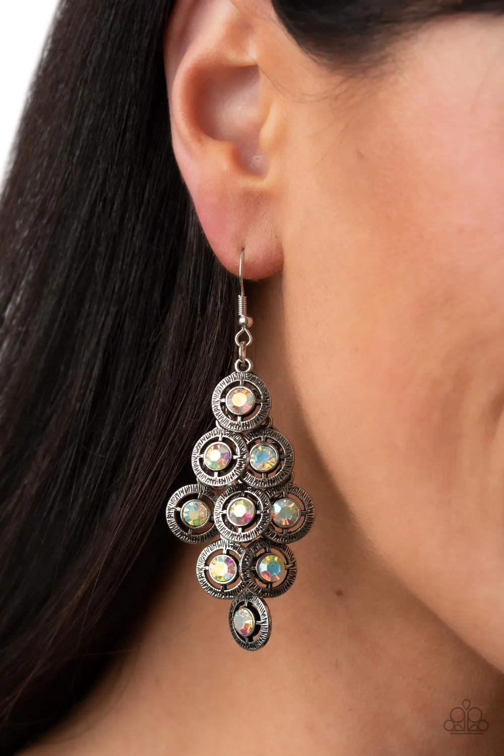 Constellation Cruise Multi Iridescent Rhinestone Earrings - Paparazzi Accessories