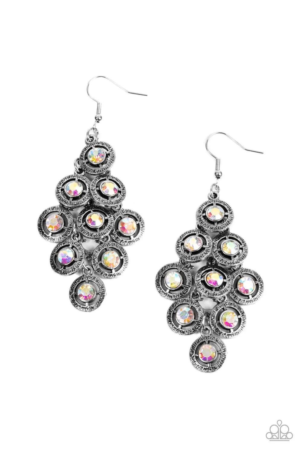 Constellation Cruise Multi Iridescent Rhinestone Earrings - Paparazzi Accessories