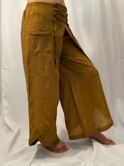 Cotton Double Layer Wide Leg Palazzo Pant